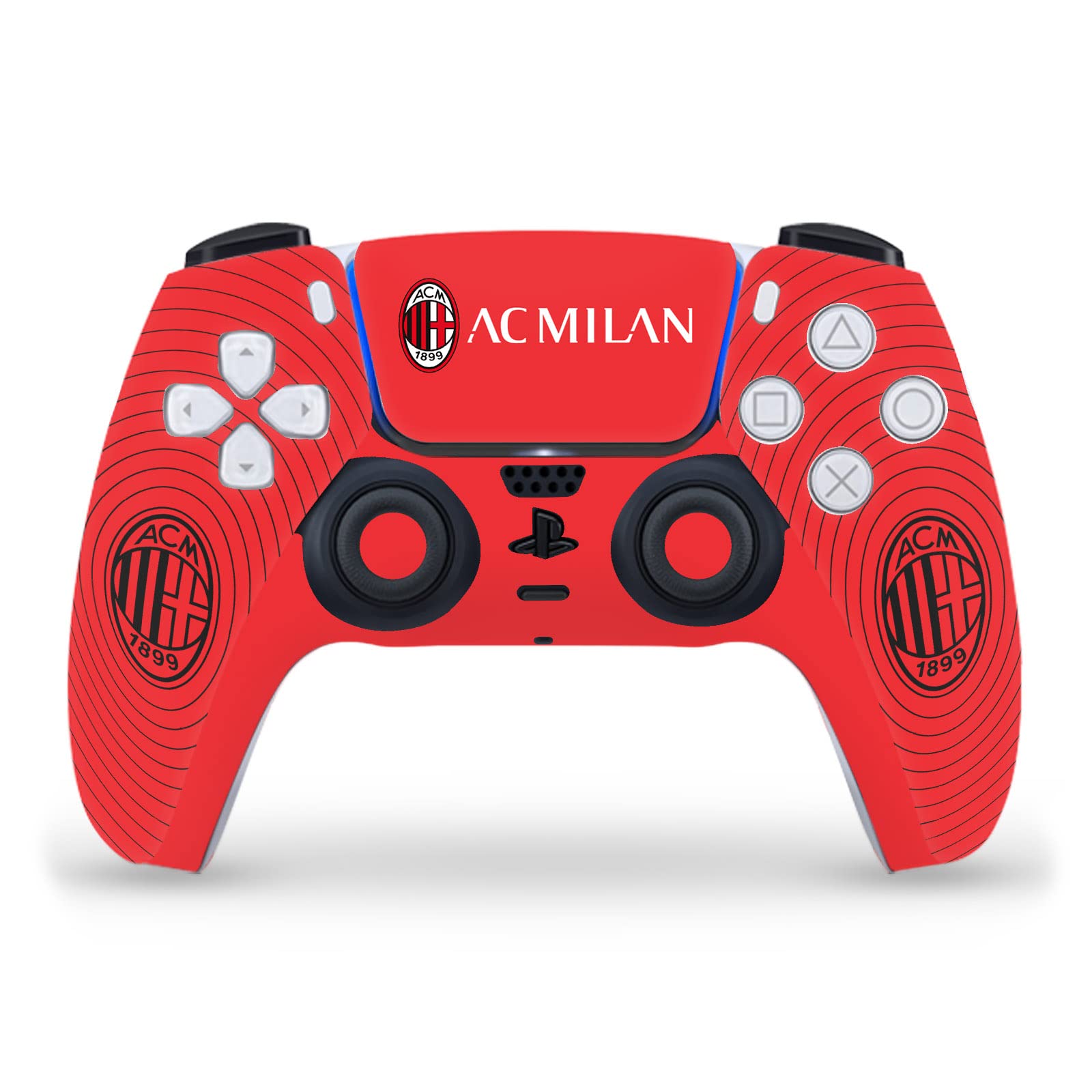 AC Milan PS5 Controller Skin - Red & Black Matte Vinyl Decal for DualSense | Gaming Accessories