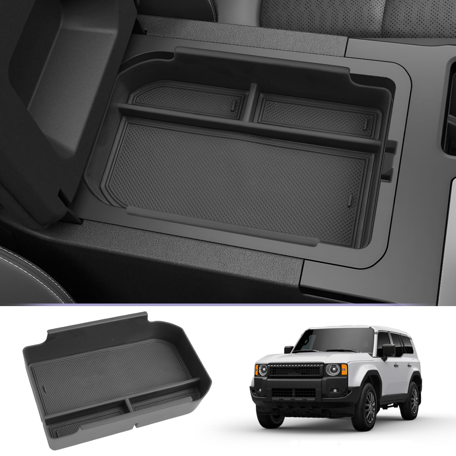 2024-2025 Toyota Land Cruiser Center Console Organizer - Premium Armrest Storage Box with Organizer Trays for Land Cruiser 1958 & Standard Models (Not for First Edition) | Perfect for Road Trips, Daily Commute & Car Organization