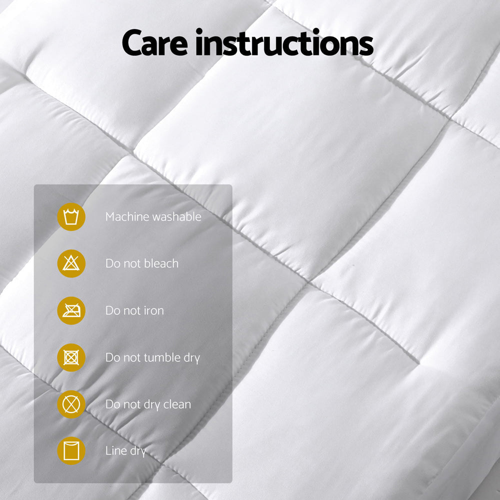 Bamboo Mattress Topper Pillowtop - Queen Size Cooling Bedding for Comfort & Support - Perfect for Hot Sleepers & Back Pain Relief