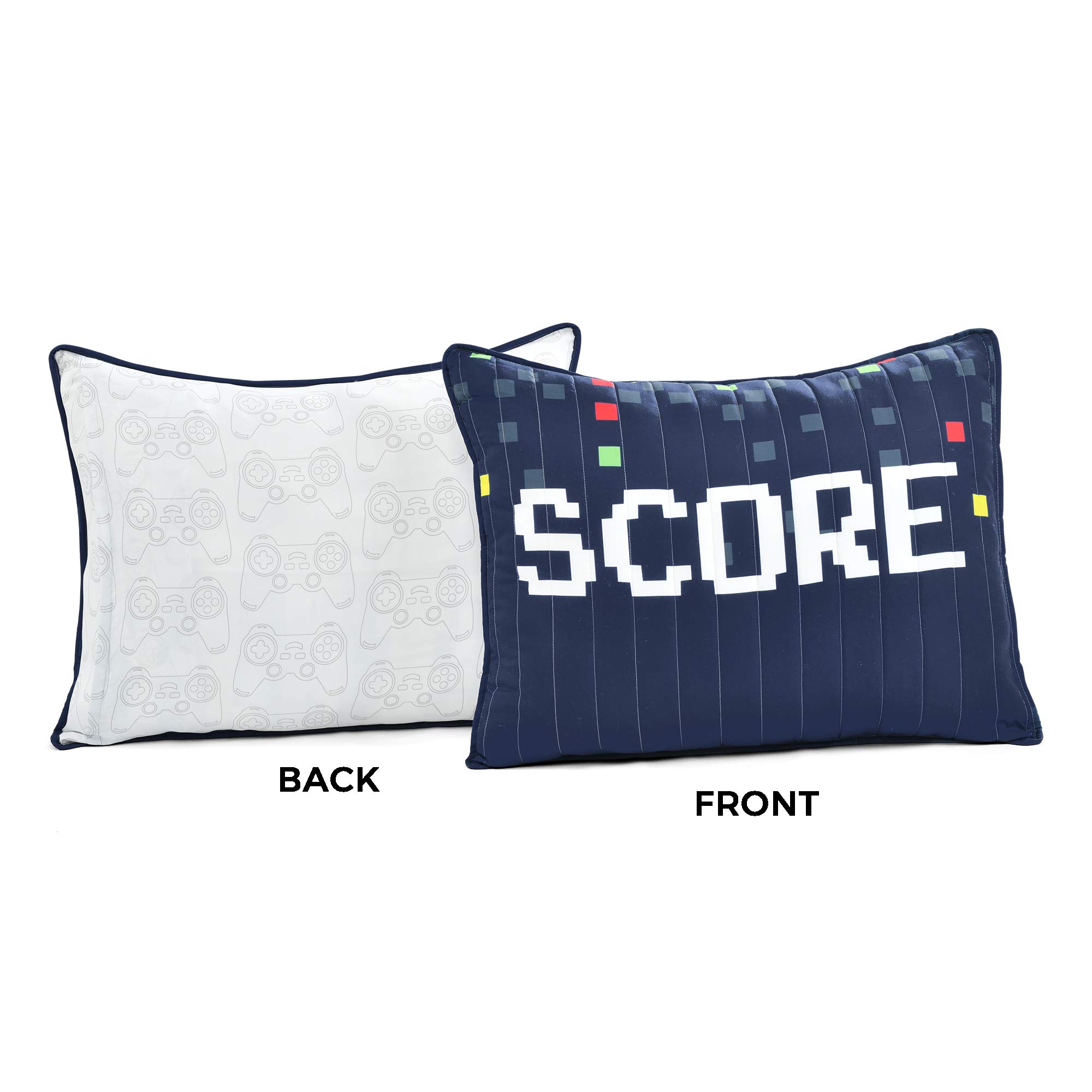 Lush Decor Video Games 5-Piece Quilt Set, Full/Queen Size, Navy Blue - Perfect for Gamer Bedrooms & Cozy Living Spaces