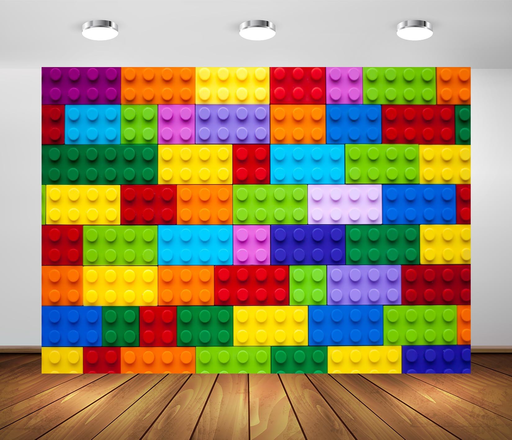 BELECO 7x5ft Colorful Building Blocks Photography Backdrop - Kids Birthday Party Decor, Baby Shower Banner, Cake Table Decoration - Perfect for Themed Parties, Photo Booths & Social Media Content Creation