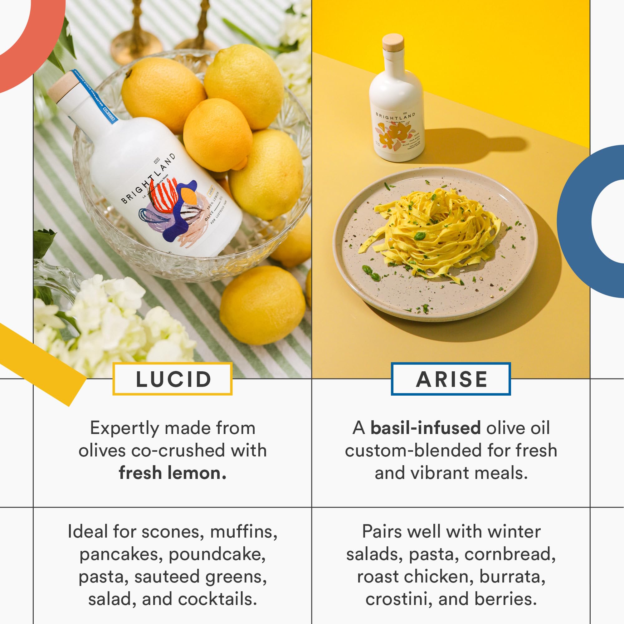 Brightland The Artist Capsule Cold-Pressed Extra Virgin Olive Oil Set - Infused with Garlic, Lemon, Basil & Chili Peppers, 12.7 fl oz (Pack of 4) | Oprah's Favorite Gourmet Cooking Oil for Salads, Pasta & Artisanal Recipes