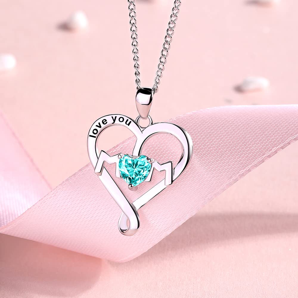Mom Necklace Gifts - Sterling Silver Heart & Infinity Pendant Jewelry for Mother's Day, Birthday - I Love You Mom Necklace for Women, Daughter - Perfect for Everyday Wear & Special Occasions
