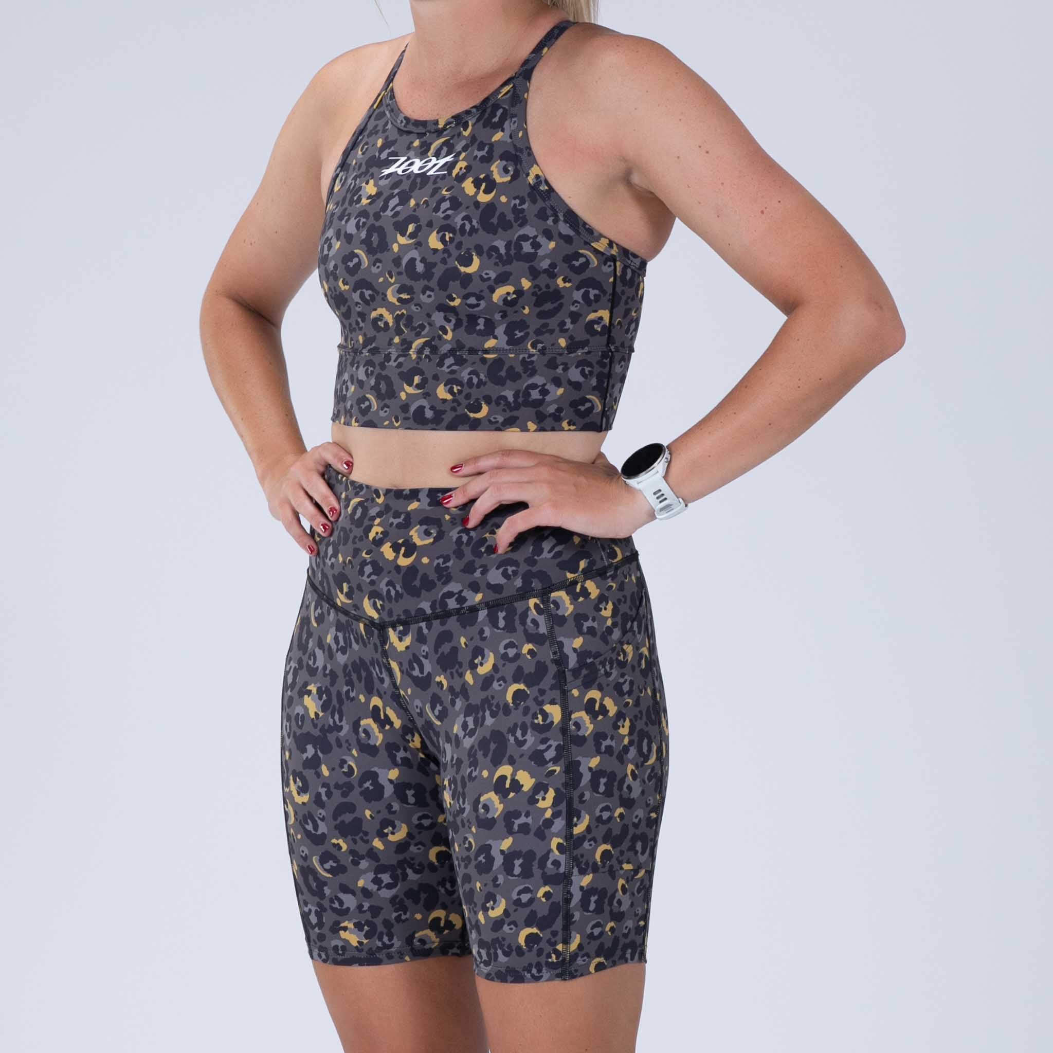 Women's Running Shorts - Cheetah Print High-Waisted Athletic Shorts for Workouts, Yoga & Gym | Breathable & Comfortable Fitness Apparel
