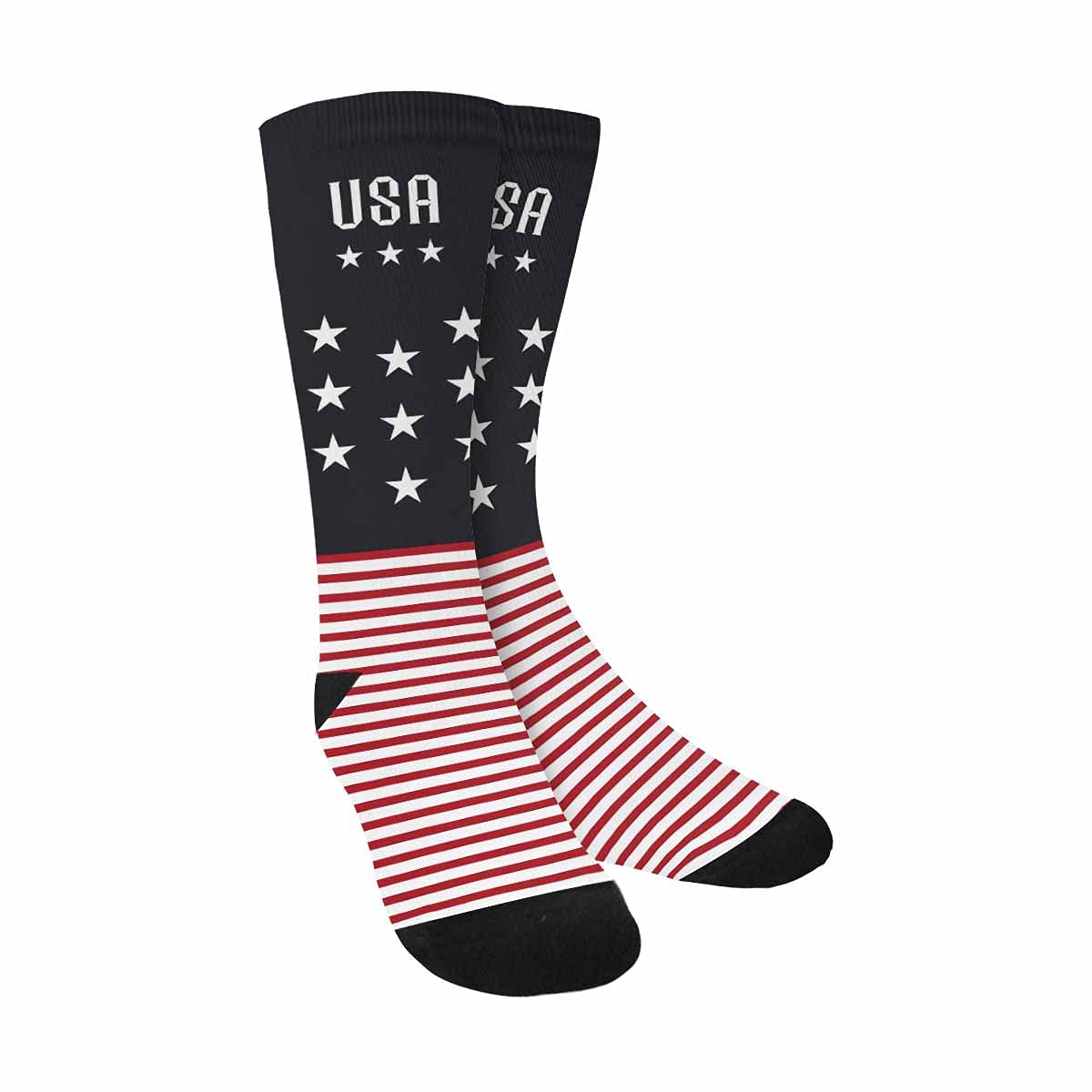 USA Flag Socks for Men & Women - Patriotic American High Socks with Stars & Stripes Design - Perfect for 4th of July, Memorial Day, and Sports Events