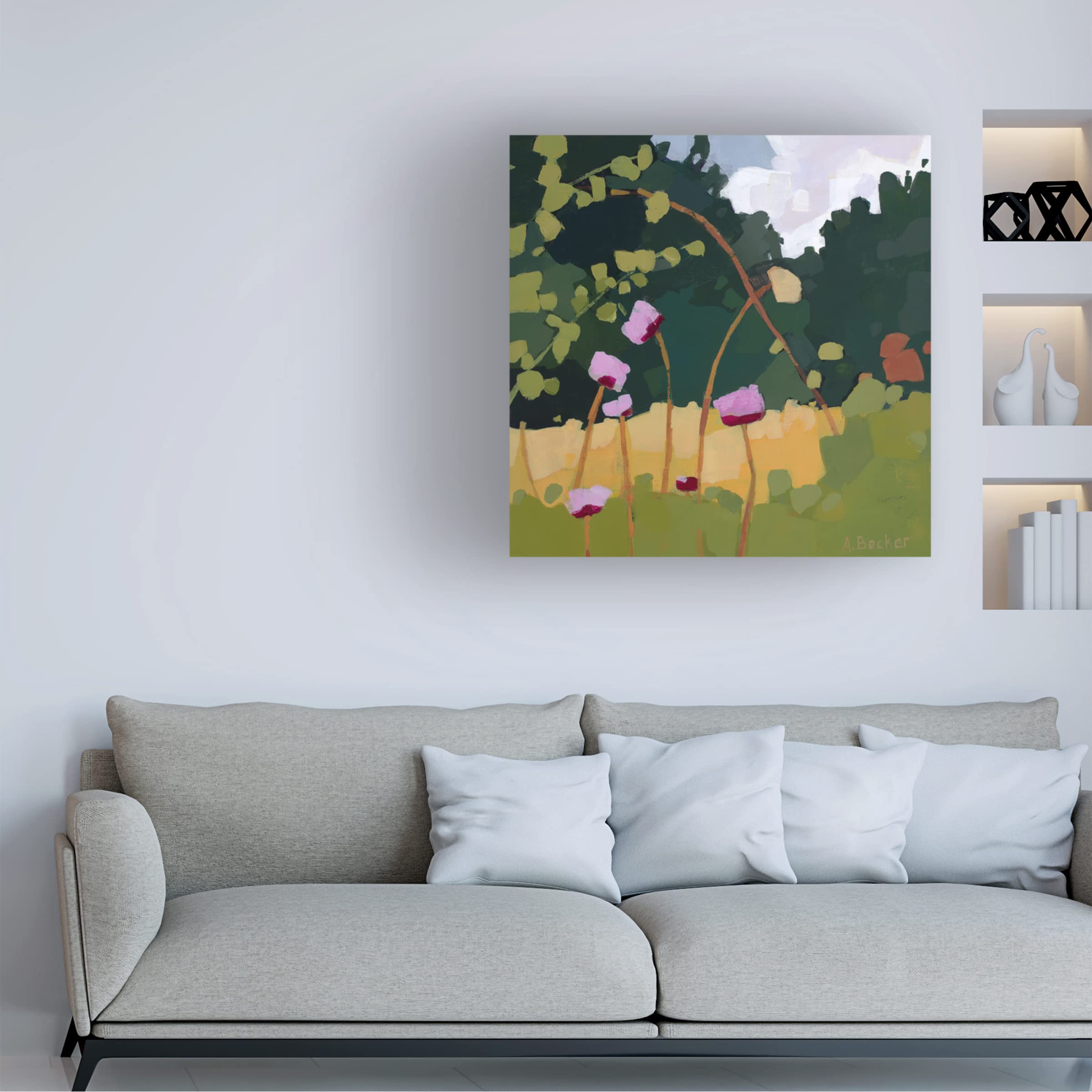 Anne Becker 'Thistles' Canvas Wall Art Print - Floral Botanical Home Decor for Living Room, Bedroom & Office - Trademark Fine Art Collection