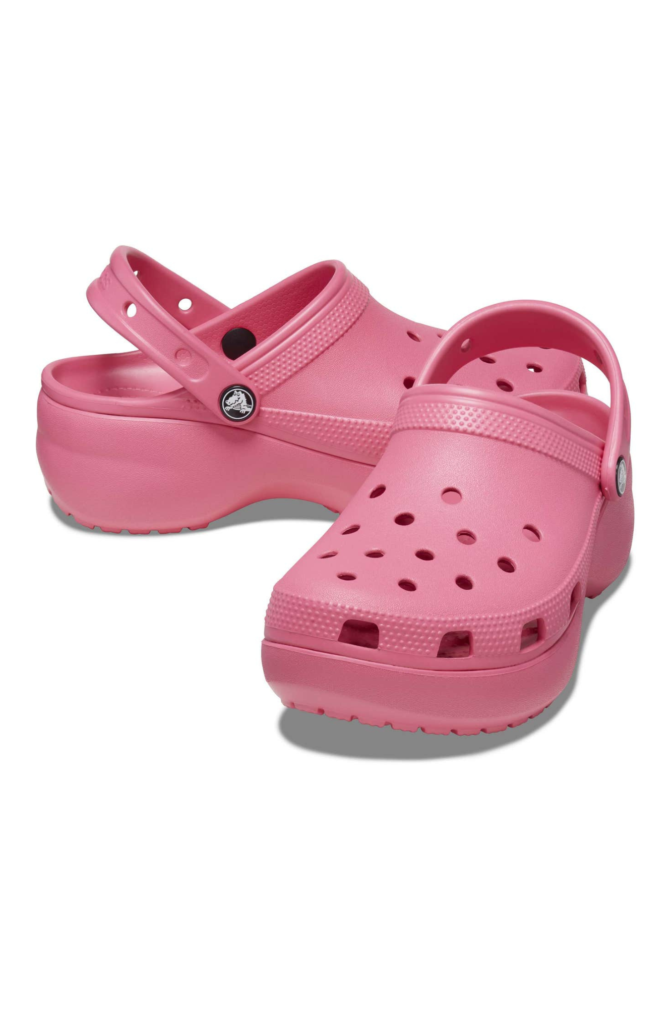 Crocs Classic Platform Clog - Women's Comfortable Slip-On Shoes in Hyper Pink | Perfect for Casual Wear, Beach, and Outdoor Activities