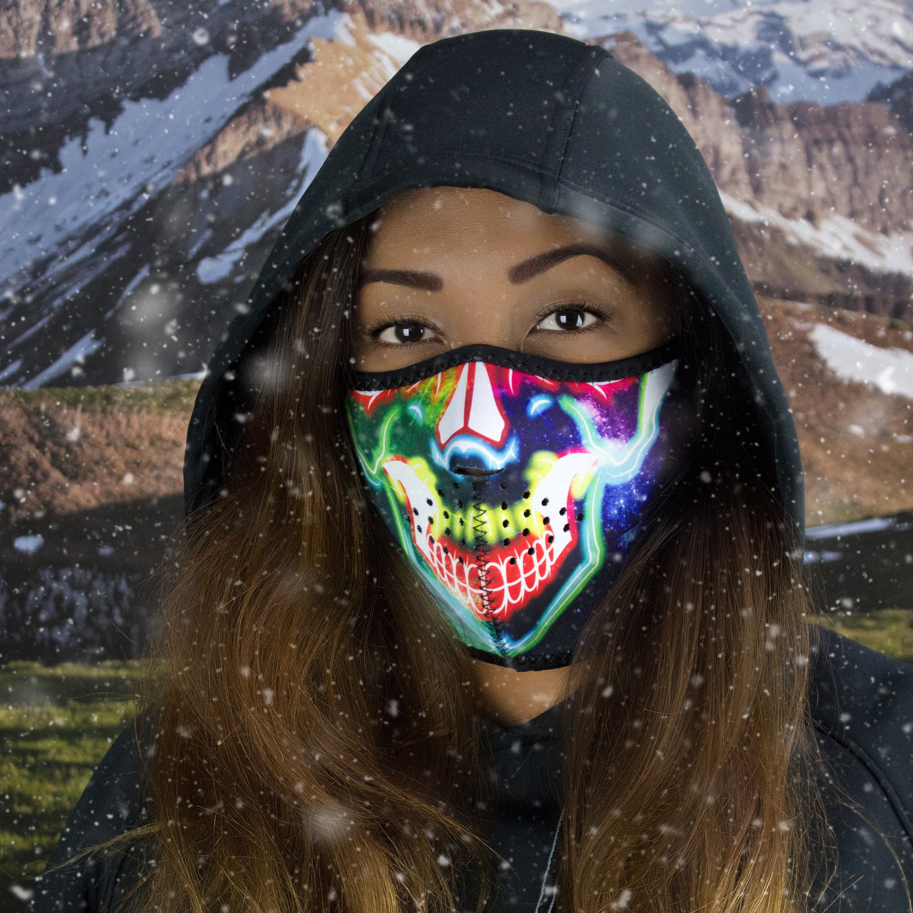 ZANheadgear Multi-Color Skull Neoprene Half Mask for Motorcycle Riding, Airsoft, Paintball & Outdoor Sports - Breathable & Lightweight Face Cover