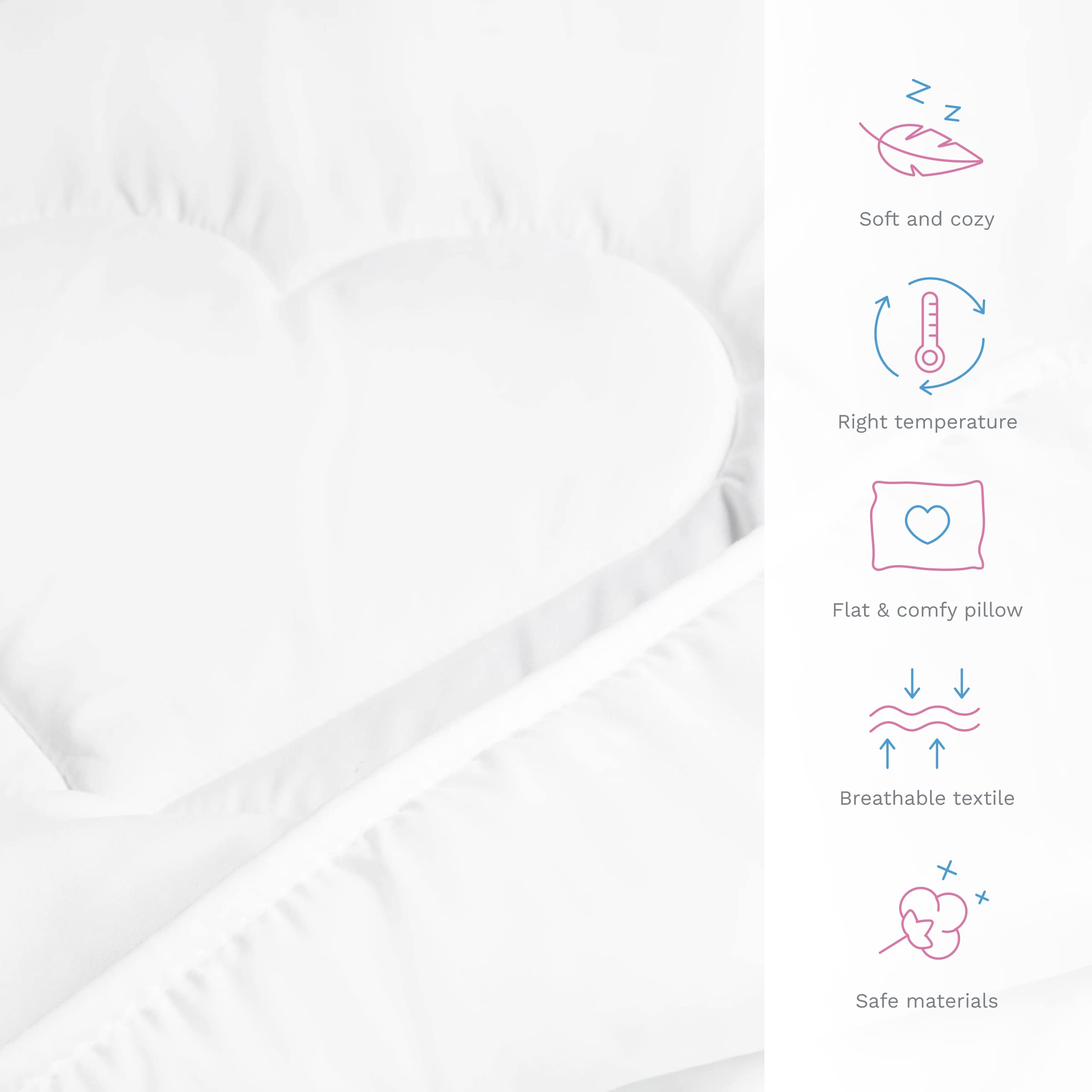 Hypoallergenic 4.5 Tog Baby Piumino - 120x90cm with Pillow for Crib Comfort