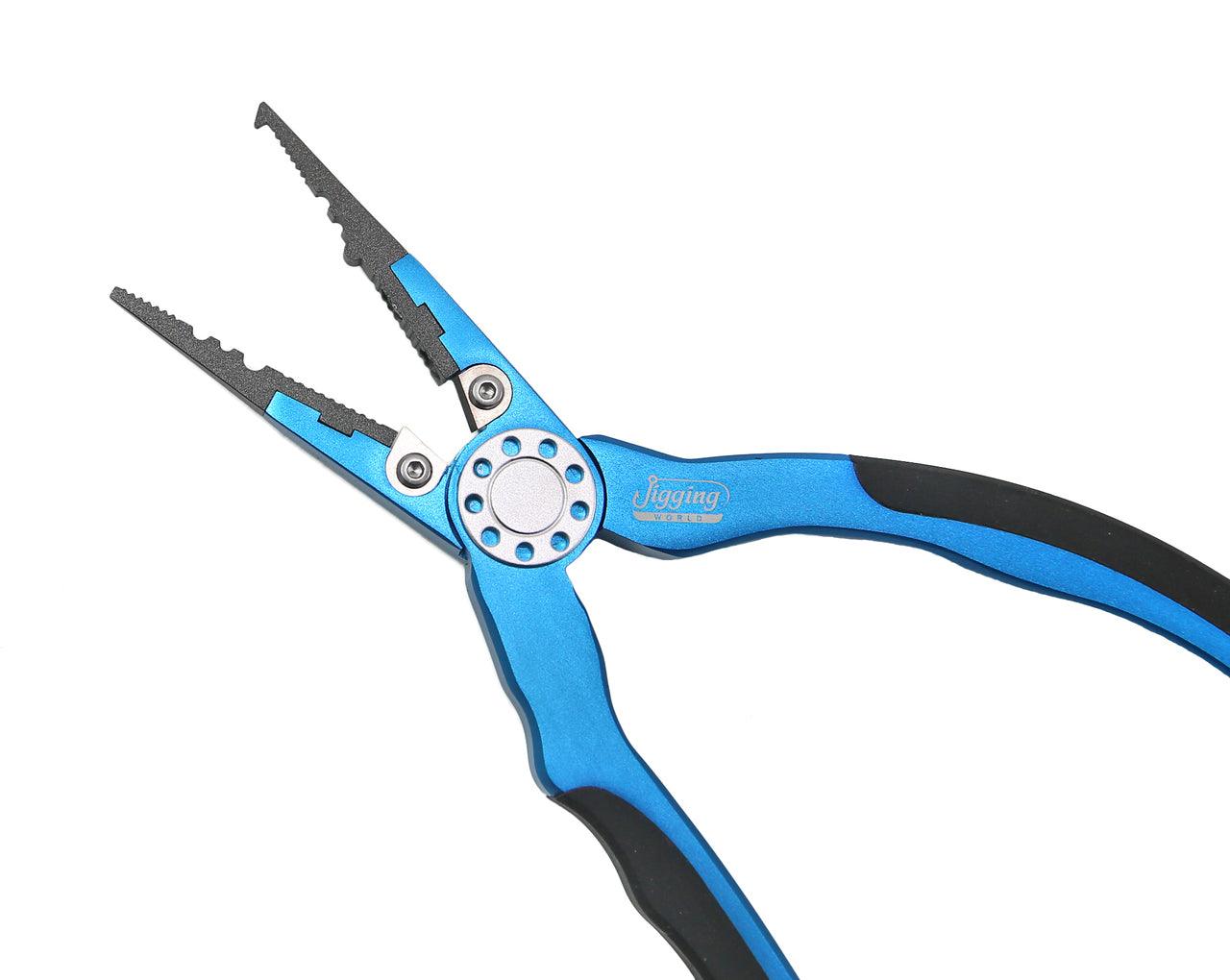 Jigging World 7.5 Inch Aluminum Split Ring Pliers with Sheath - Fishing Gear Tool for Tackle Box, Jewelry Making, and Keychain Repair