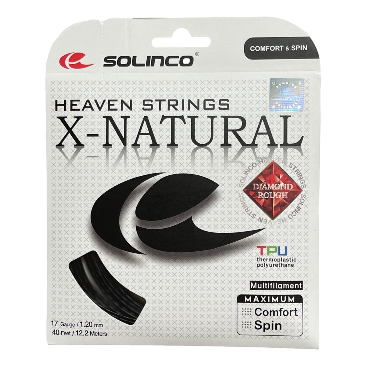Solinco X Natural Tennis String - High-Performance Natural Gut String for Tennis Rackets | Perfect for Competitive Play & Training Sessions