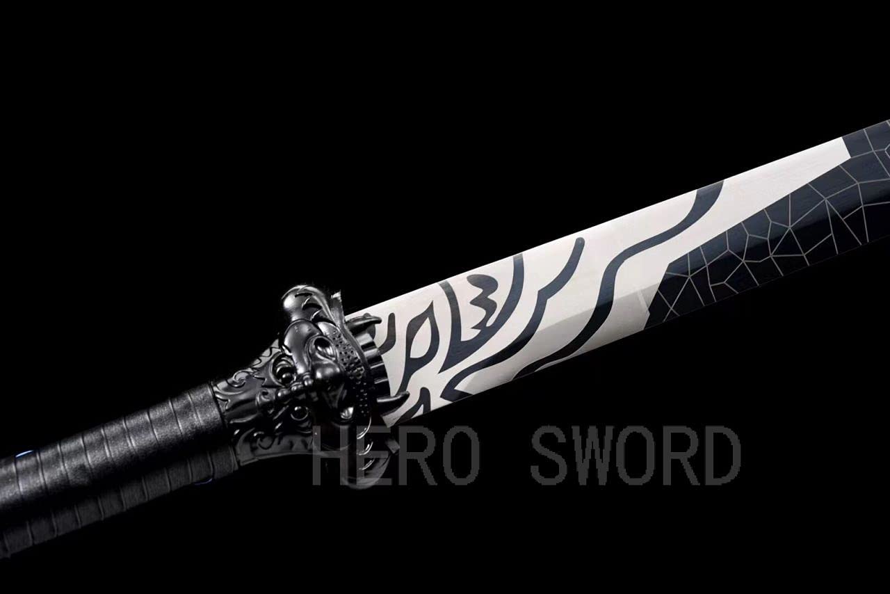Assassin Five Six Seven Anime Replica Cosplay Katana - Shadow 柒 Japanese Samurai Sword with Blue Blade | Handmade 9260 Spring Steel | Perfect for Cosplay, Collectors & Martial Arts Training (#2)