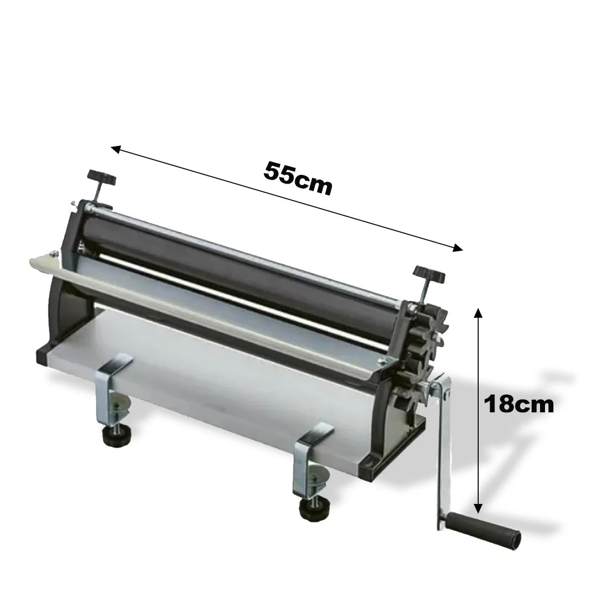 18-Inch Pizza Dough Roller Machine with Hand Crank - Commercial Pasta Maker & Dough Sheeter with Non-Stick Rollers, Thickness Control - Heavy Duty Stainless Steel & Aluminum Construction - Perfect for Pizzerias, Bakeries & Home Kitchens