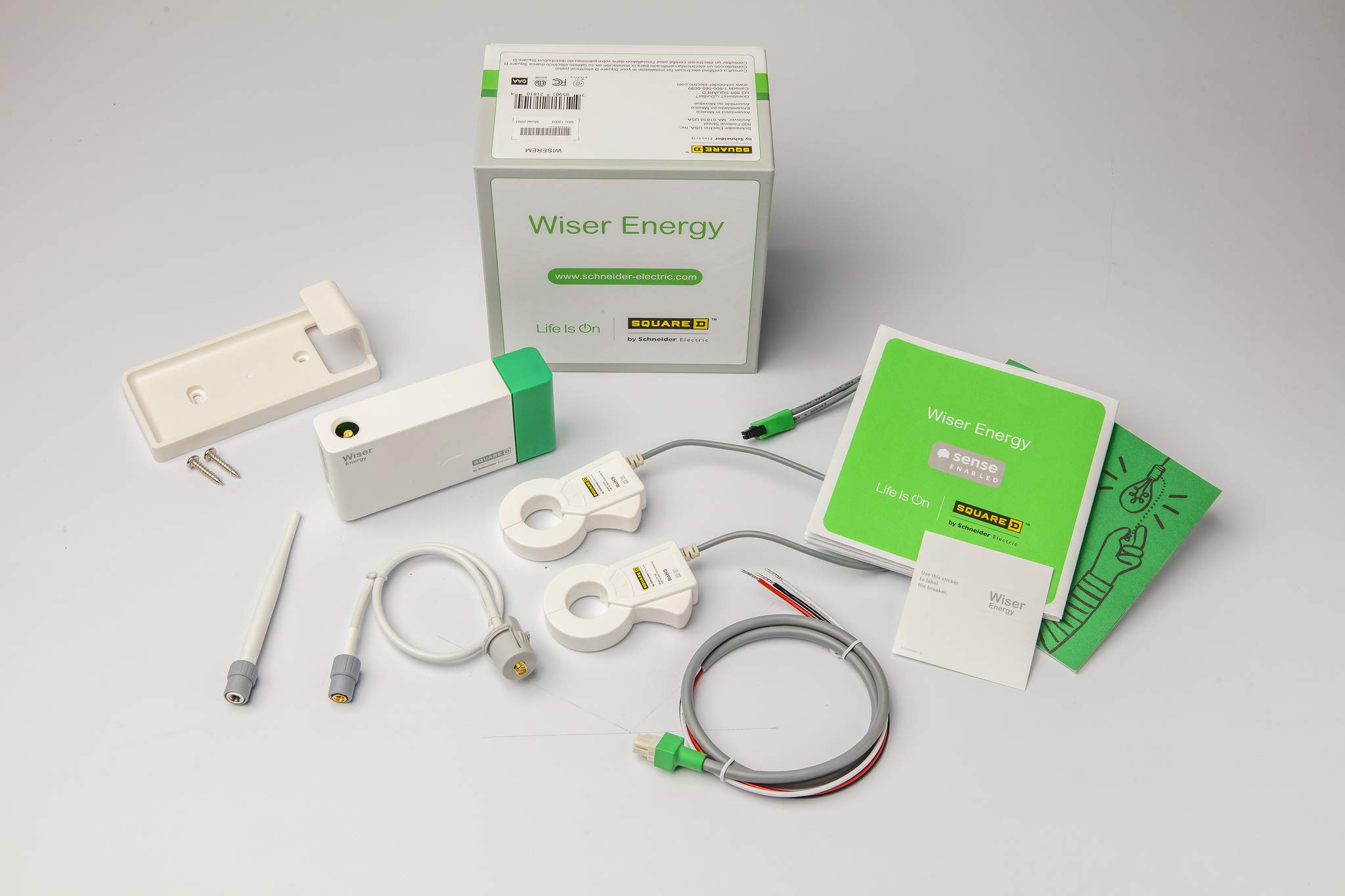 Square D by Schneider Electric WISEREM Smart Home Energy Monitoring System - Track Electricity Usage in Real Time - Ideal for Home Energy Management & Cost Savings (White)