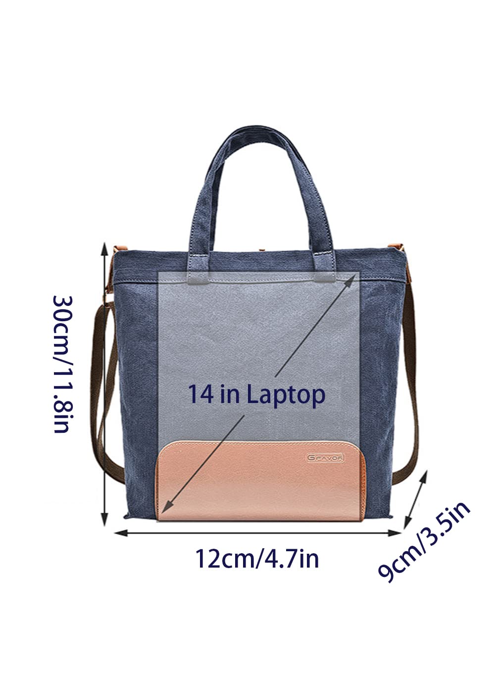 YAQUNICER Women's Twill Canvas Tote Bag - Leather Shoulder Crossbody Handbag for Work, Travel & Shopping | Durable & Stylish Purse for Everyday Use