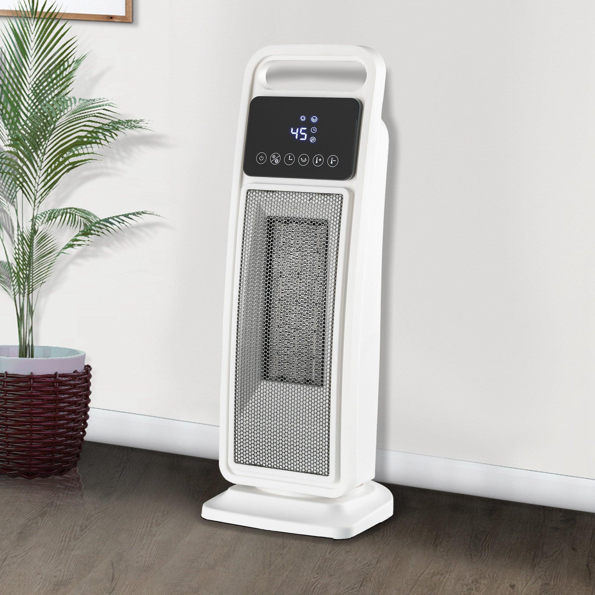 Portable PTC Ceramic Electric Heater & Fan 2000W with Remote Control - 2 Heat Settings, Safety Protection for Home, Office, Bedroom Use