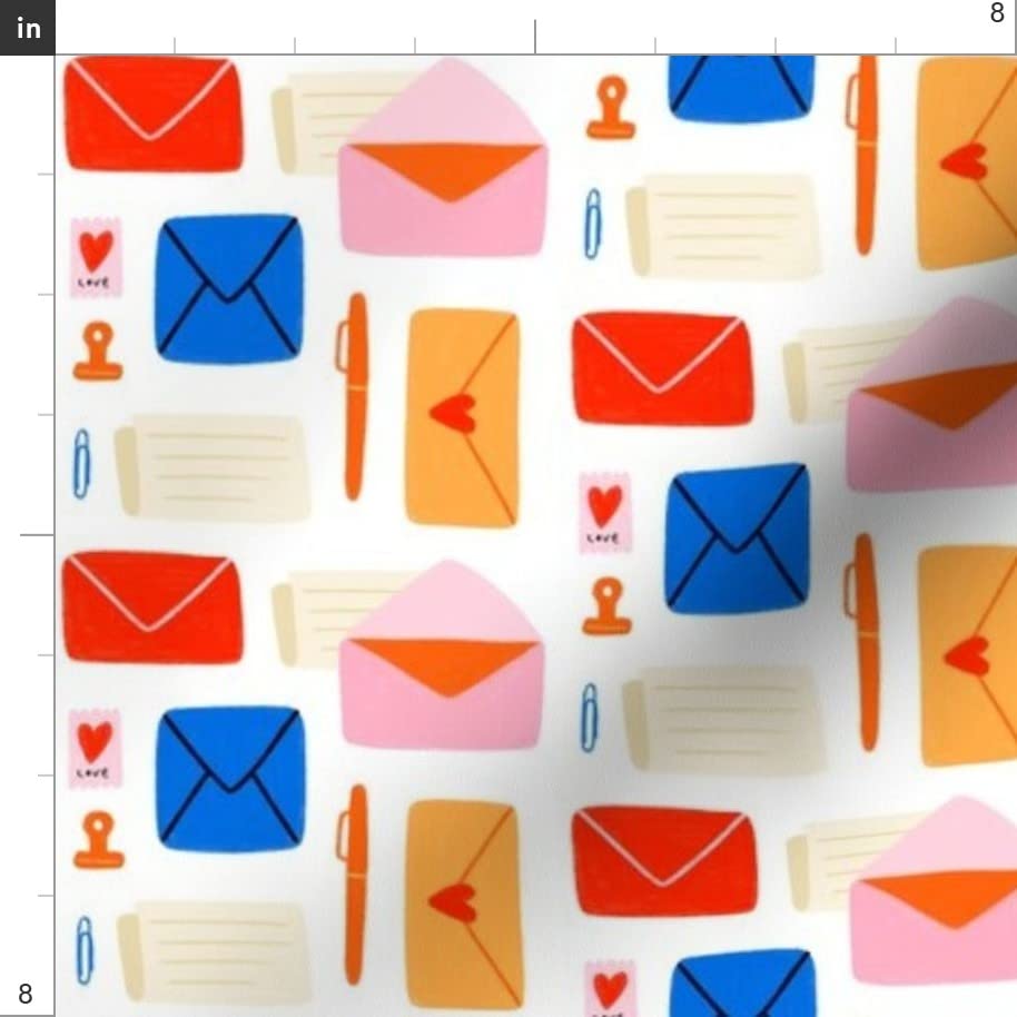 Snail Mail Letters Notes Printed Minky Fabric by The Yard - Soft Plush Fabric for Sewing Baby Blankets, Quilt Backing & DIY Crafts - Perfect for Nursery Decor, Gift Wrapping & Home Decor Projects