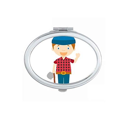 DIYthinker Blue Hat & Shirt Canada Cartoon Mirror - Portable Foldable Double-Sided Handheld Makeup Mirror for Travel, Home Vanity & Cosmetics Application