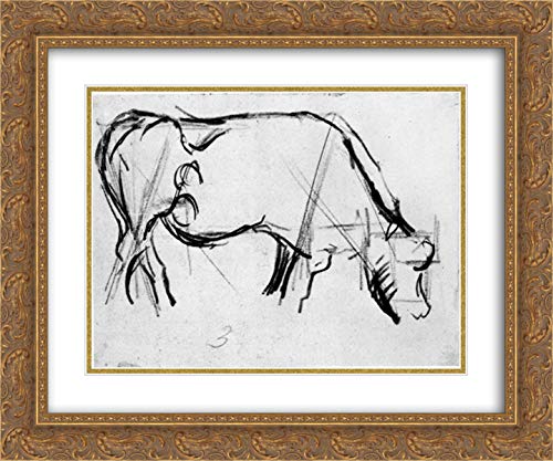 Theo van Doesburg Composition VIII (The Cow) 24x20 Inch Gold Ornate Framed Museum Art Print - Double Matted Wall Decor for Living Room, Office & Gallery Display