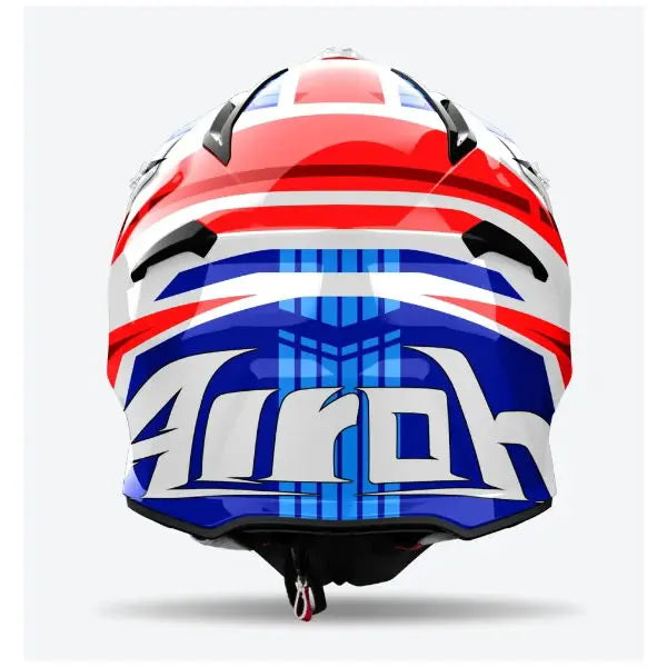 Airoh Aviator Ace 2 Motorcycle Helmet - Glossy Blue & Red - DOT & ECE Certified - Lightweight & Comfortable for Street Riding, Racing & Urban Commuting