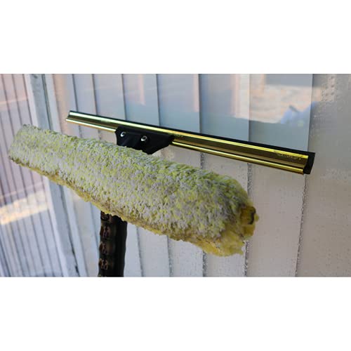 Ettore 71180 Brass Backflip Window Cleaning Combo Tool - 18 Inch (6-Pack) for Professional Window Washing, Glass Cleaning, and Home Maintenance