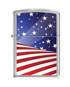 Zippo 78552 Windproof Lighter with USA Flag Design - Patriotic Collectible for Outdoor Camping, Hiking & Everyday Carry