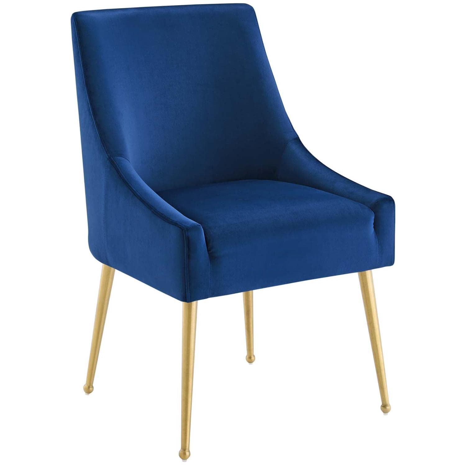 Modway Discern Upholstered Velvet Dining Chairs Set of 2 - Navy Blue Modern Kitchen Chairs for Dining Room, Restaurant & Home Decor