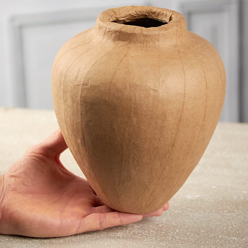 DIY Unfinished Paper Mache Vases Set of 2 - White Urn Vases for Crafting, Painting & Decorating - Perfect for Home Decor, Wedding Centerpieces & DIY Art Projects
