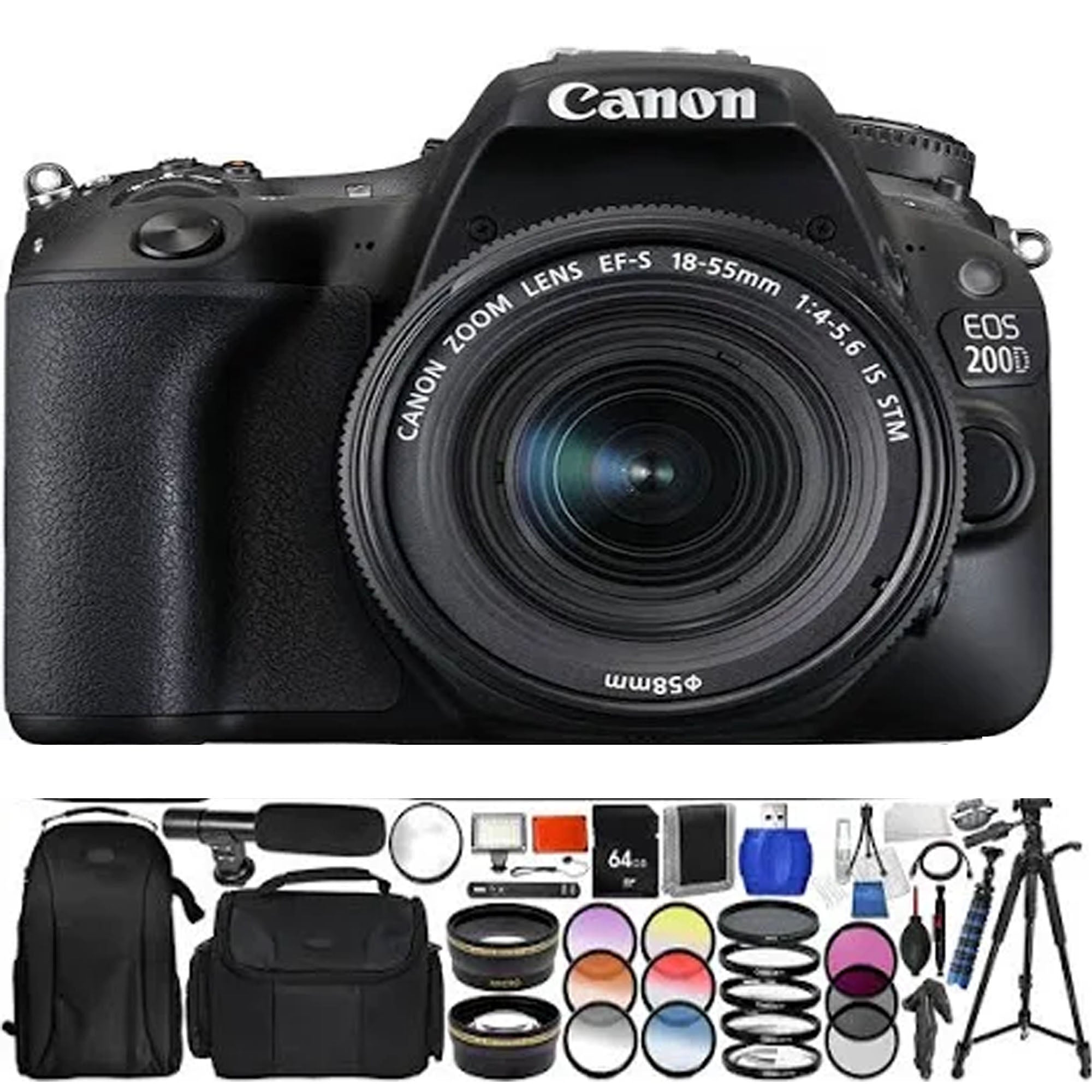 Canon EOS Rebel SL2/250D/SL3 DSLR Camera with 18-55mm Lens (Black) & 64GB Memory Card Bundle - Perfect for Travel Photography, Vlogging, and Beginner Photographers