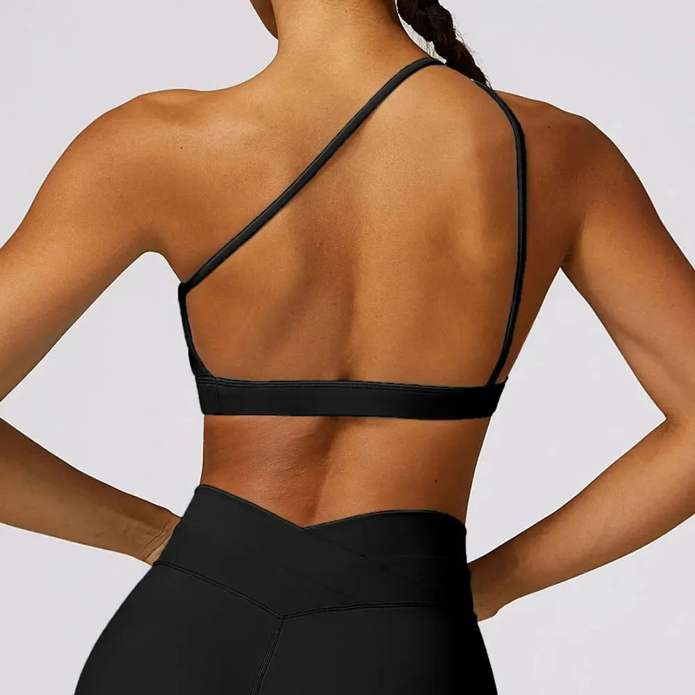 Sexy Sports Bra for Women - High Stretch Comfort One Shoulder Workout Top | Gym, Running, Yoga & Fitness Push Up Bra | Perfect for CrossFit, Dance & Activewear