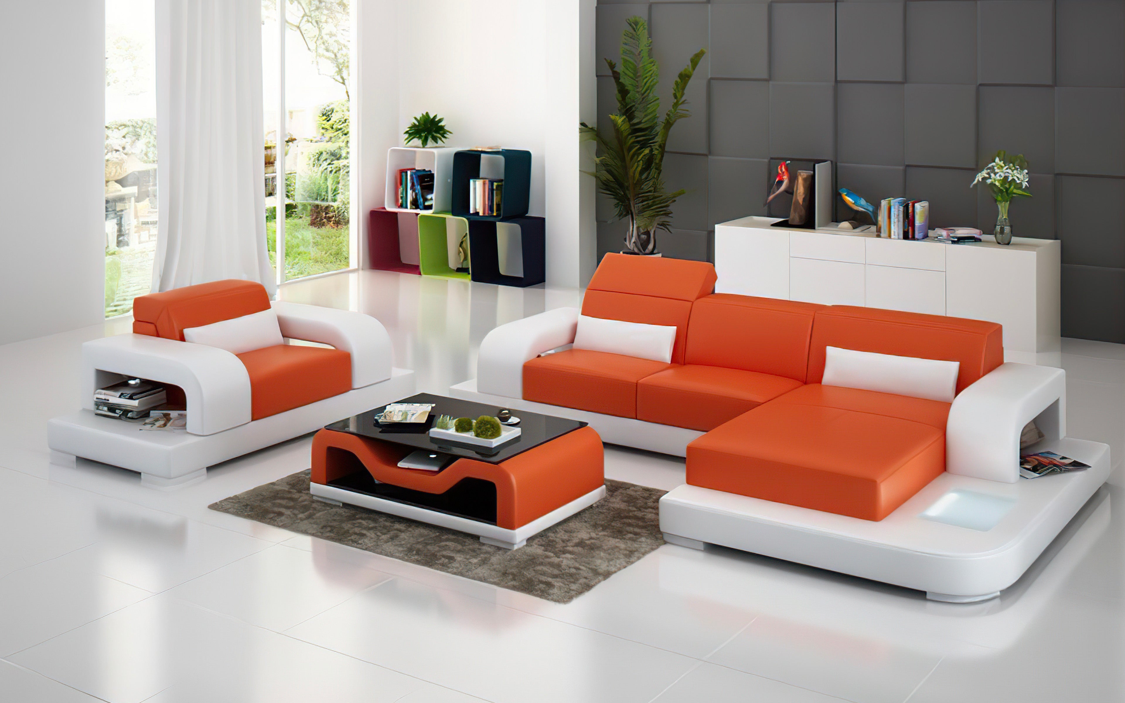 Modern Leather Sectional Sofa with Chaise Lounge - Stylish & Comfortable Living Room Furniture for Small Spaces - Perfect for Apartments, Condos & Cozy Homes