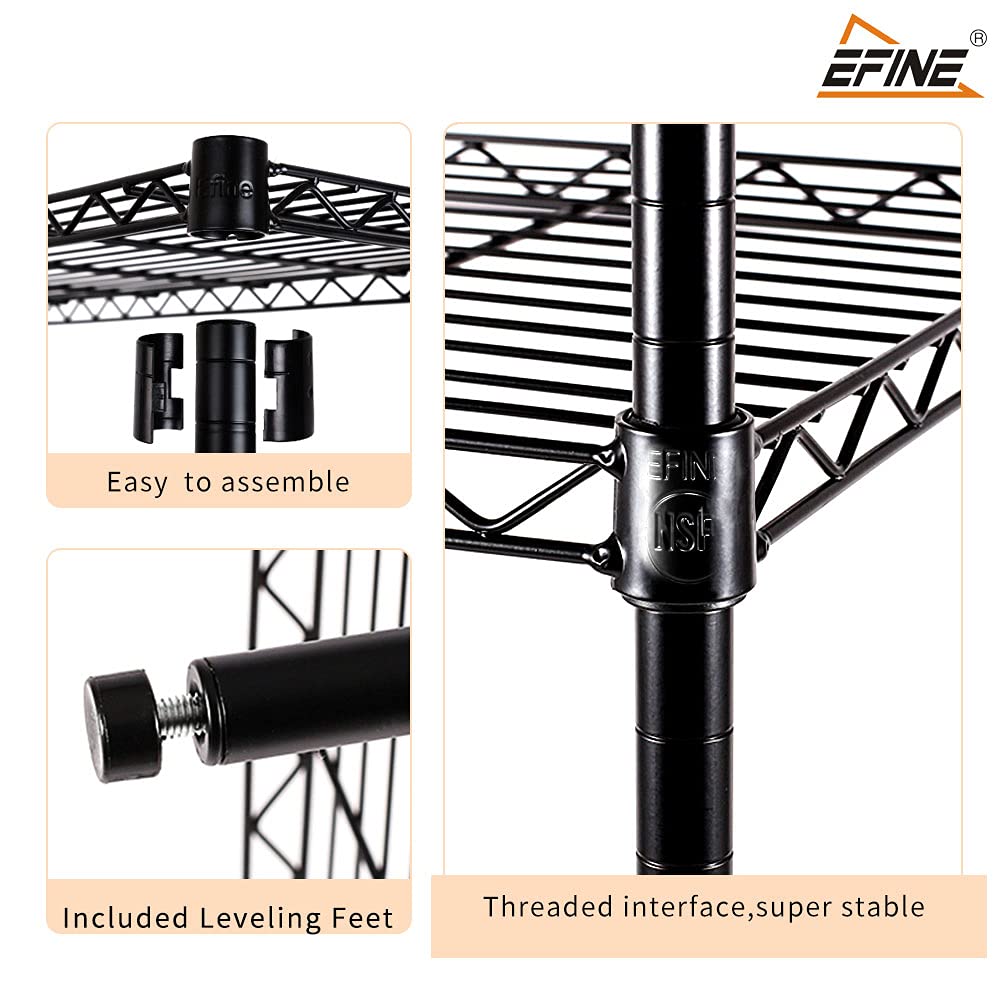 EFINE 2-Pack 5-Tier Adjustable Heavy Duty Carbon Steel Wire Shelving Unit - 30