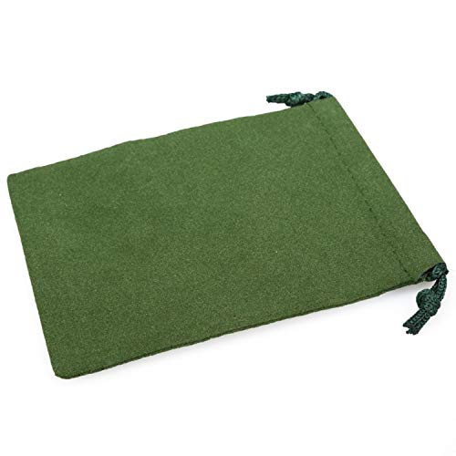 Premium Small Suede Dice Bag for Tabletop Games - Green Leather Pouch for RPG, D&D, Board Game Accessories - Perfect for Travel & Storage