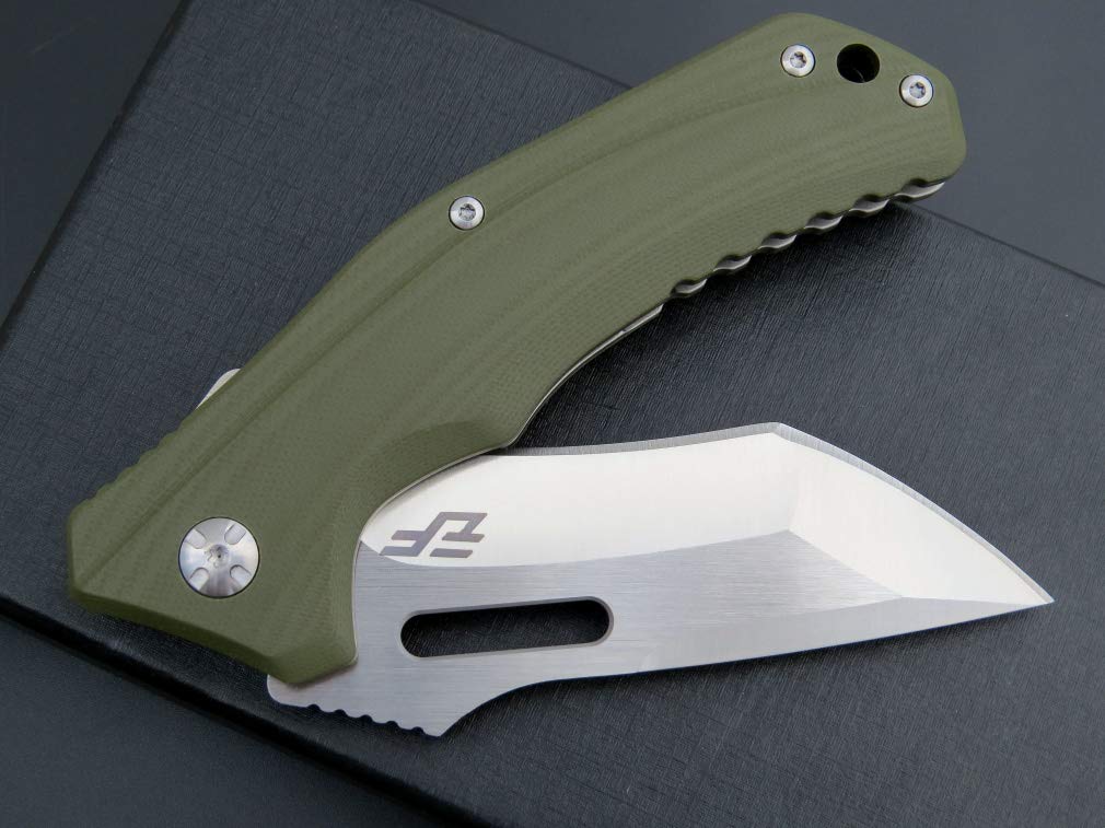 Eafengrow EF908 Tactical Pocket Knife - D2 Steel Blade with Titanium Coating, G10 Handle, Pocket Clip & Liner Lock - Perfect for Camping, Survival, Hiking & Outdoor Adventures (Green)