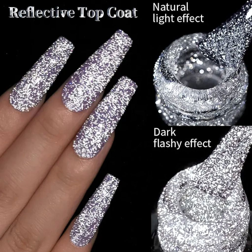 Born Pretty Reflective Glitter Nail Polish Top Coat - Long Lasting Shine for Nails, Toes & DIY Manicures - Perfect for Parties, Weddings & Special Occasions