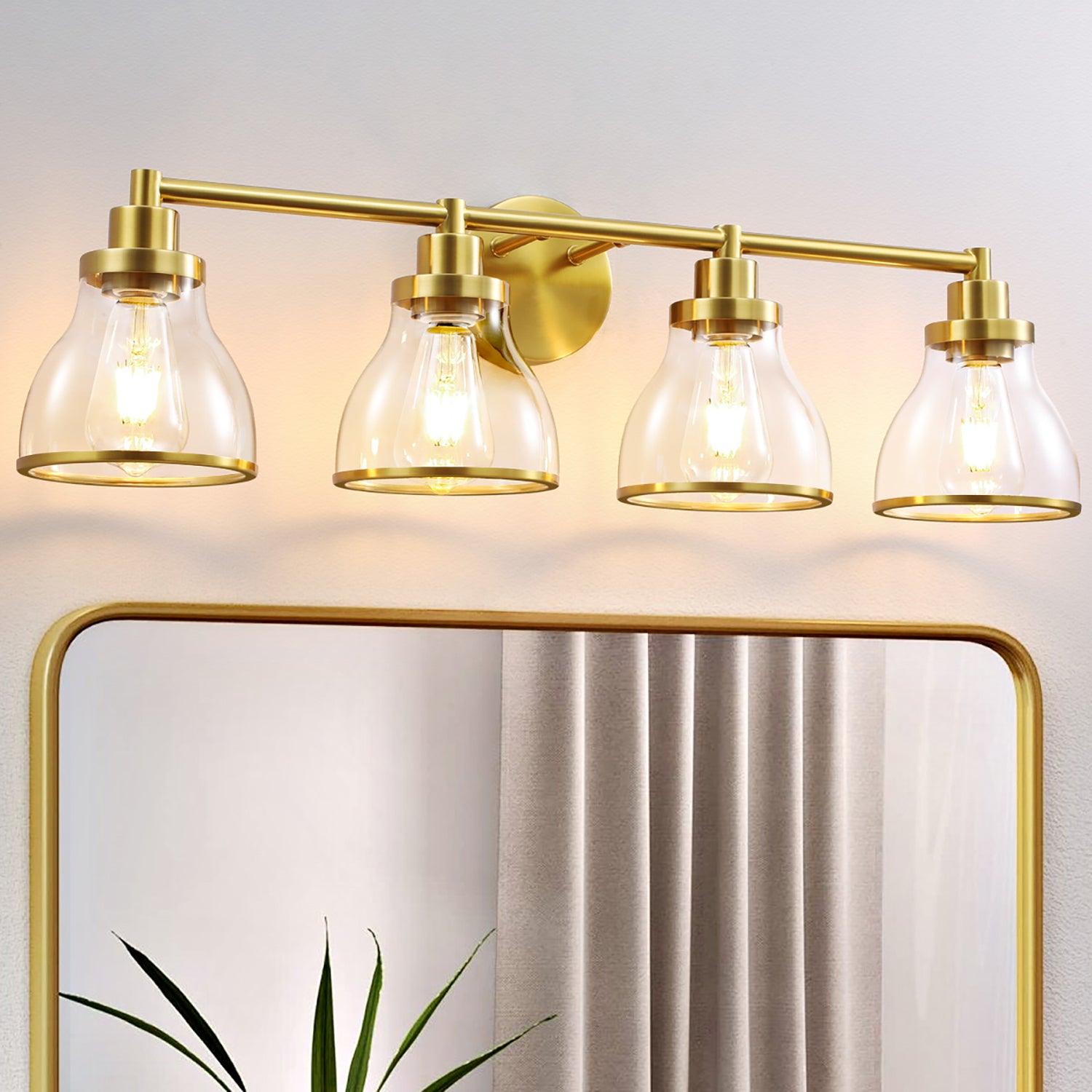 Hermosa Modern 4-Light Bathroom Vanity Light Fixture - Brushed Nickel Finish for Bathroom Mirror Lighting, Perfect for Modern Home Decor and Spa-Like Ambiance