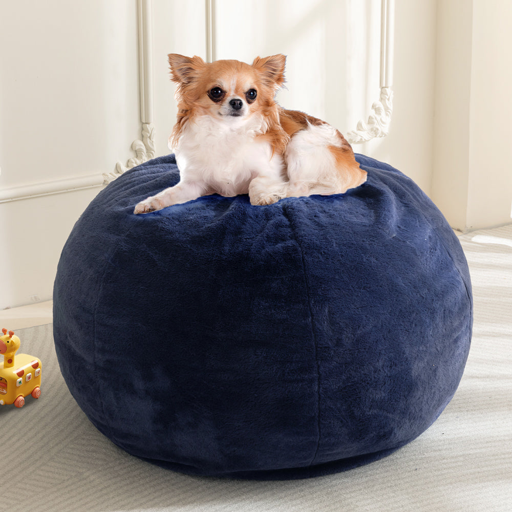 MAXYOYO 2-in-1 Kids Bean Bag Bed & Chair - Convertible Floor Cushion for Playroom, Nursery or Dorm (Blue) - Perfect for Lounging, Reading & Sleepovers