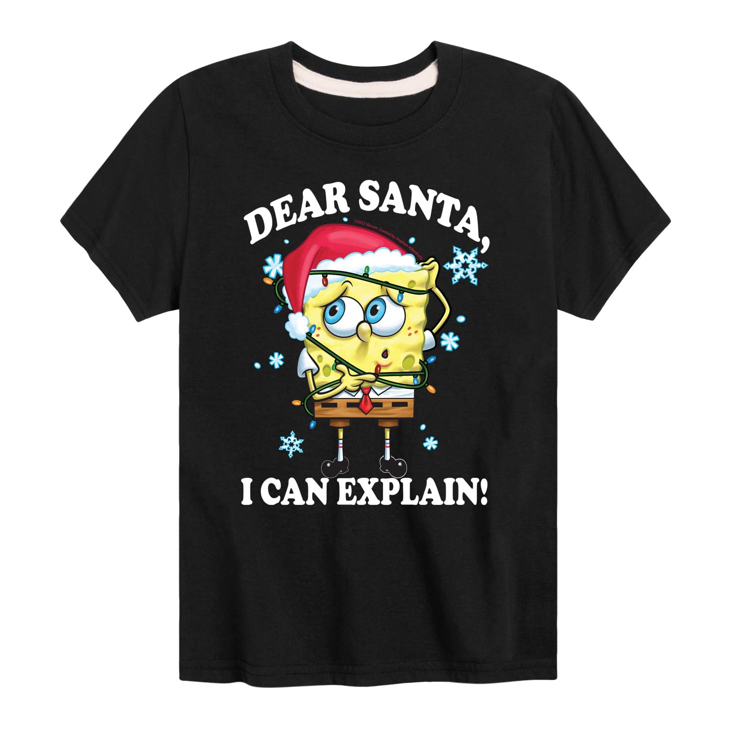 Spongebob Squarepants Dear Santa Graphic T-Shirt for Toddler & Youth | Soft Cotton Short Sleeve Tee | Christmas Holiday Gift & Casual Wear