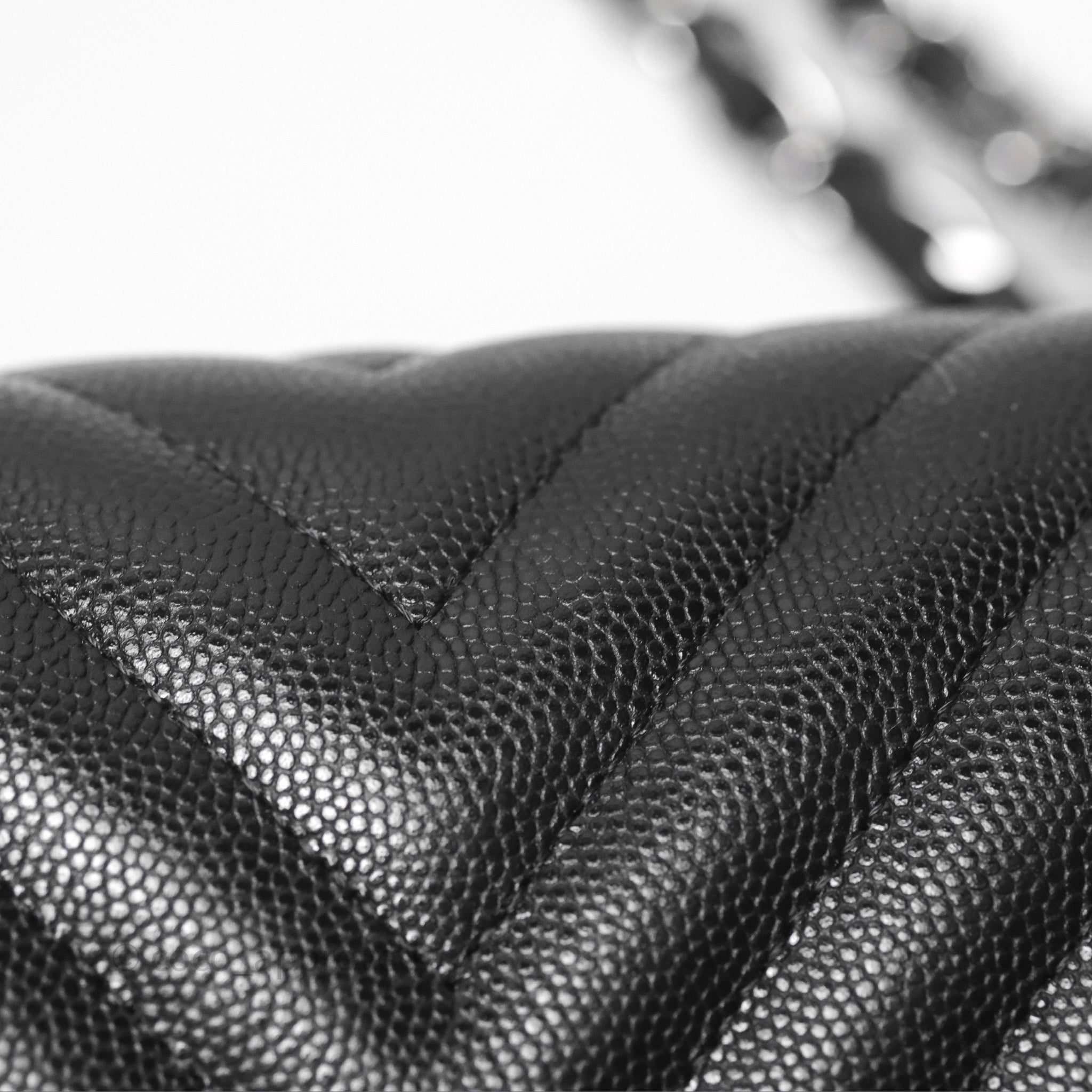 Chanel Classic M/L Medium Flap Chevron Black Caviar Silver Hardware Bag - Luxury Designer Handbag for Women, Perfect for Evening Events & Date Nights