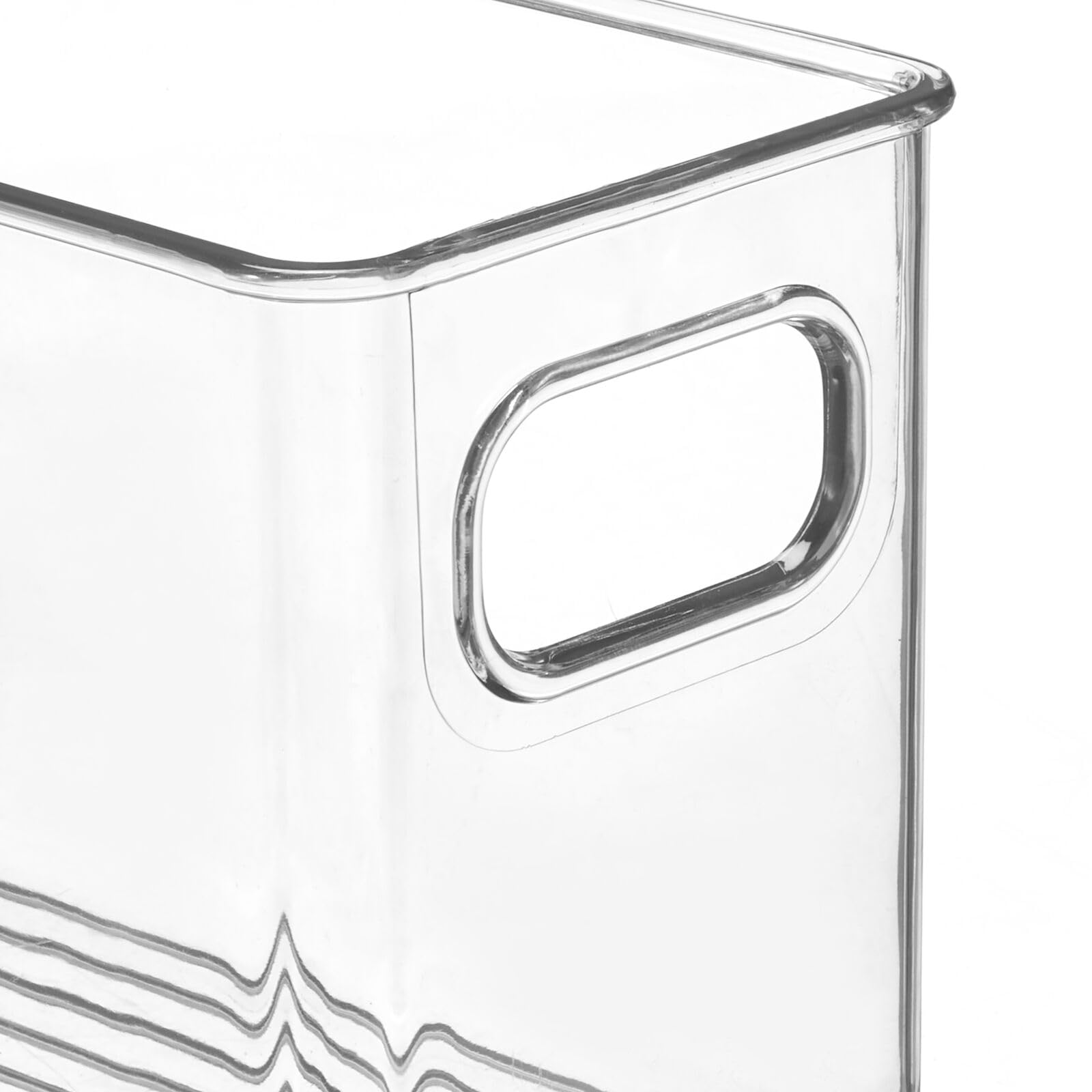 Plastic Kitchen Organizer Bin with Handles - 2 Pack for Pantry, Fridge & Cabinet Storage - Perfect for Canned Food & Snacks