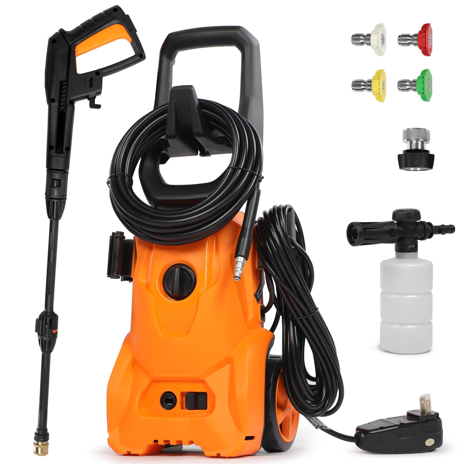 Fazil 4000 PSI 2.8 GPM Electric Pressure Washer - High Power Pressure Cleaner Machine with 20 FT Hose, 5 Nozzles & Foam Cannon - Ideal for Home, Car, Driveway, Patio, Deck and Outdoor Cleaning