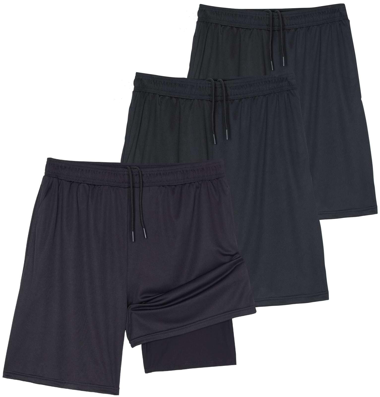 Real Essentials 3-Pack Men's 2-in-1 Dry-Fit 7