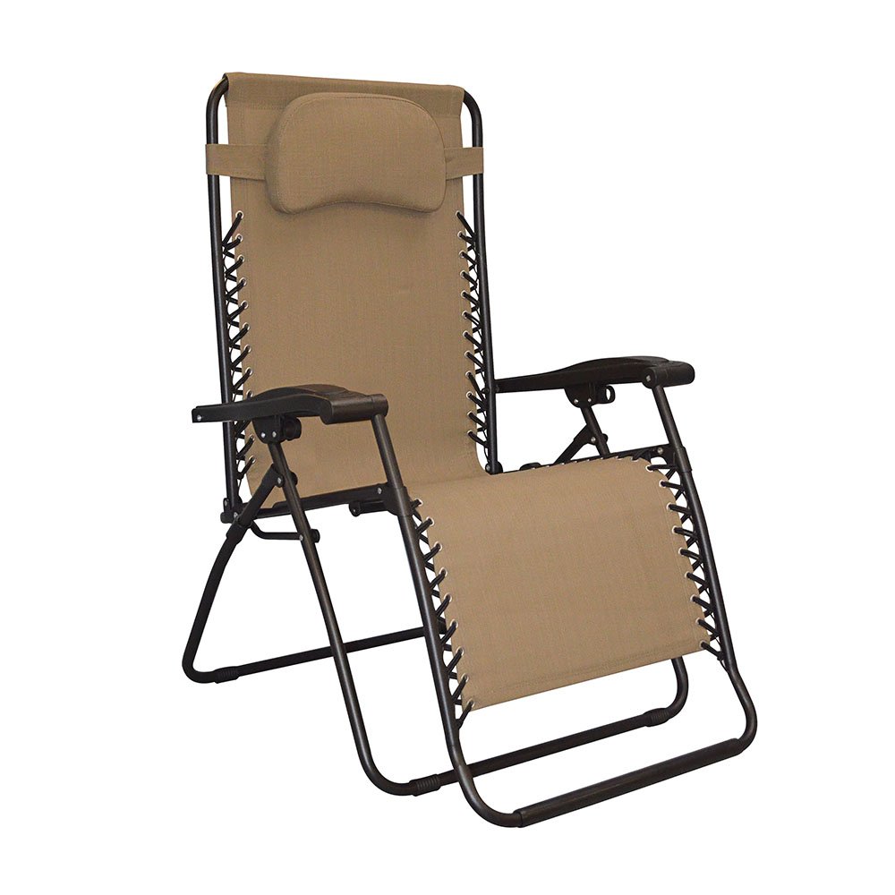 Premium Sports Infinity Oversized Zero Gravity Chair - Comfortable & Durable Outdoor Recliner for Patio, Poolside, Camping & Backyard Relaxation - Beige