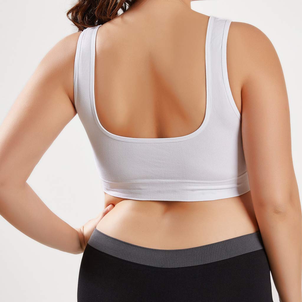 Plus Size Women's Sports Bras - Ultra-Thin Full Coverage Yoga Bra for Fitness & Workouts - Breathable Comfort in Pure White (XXXXL) - Perfect for Gym, Running, and High-Intensity Training