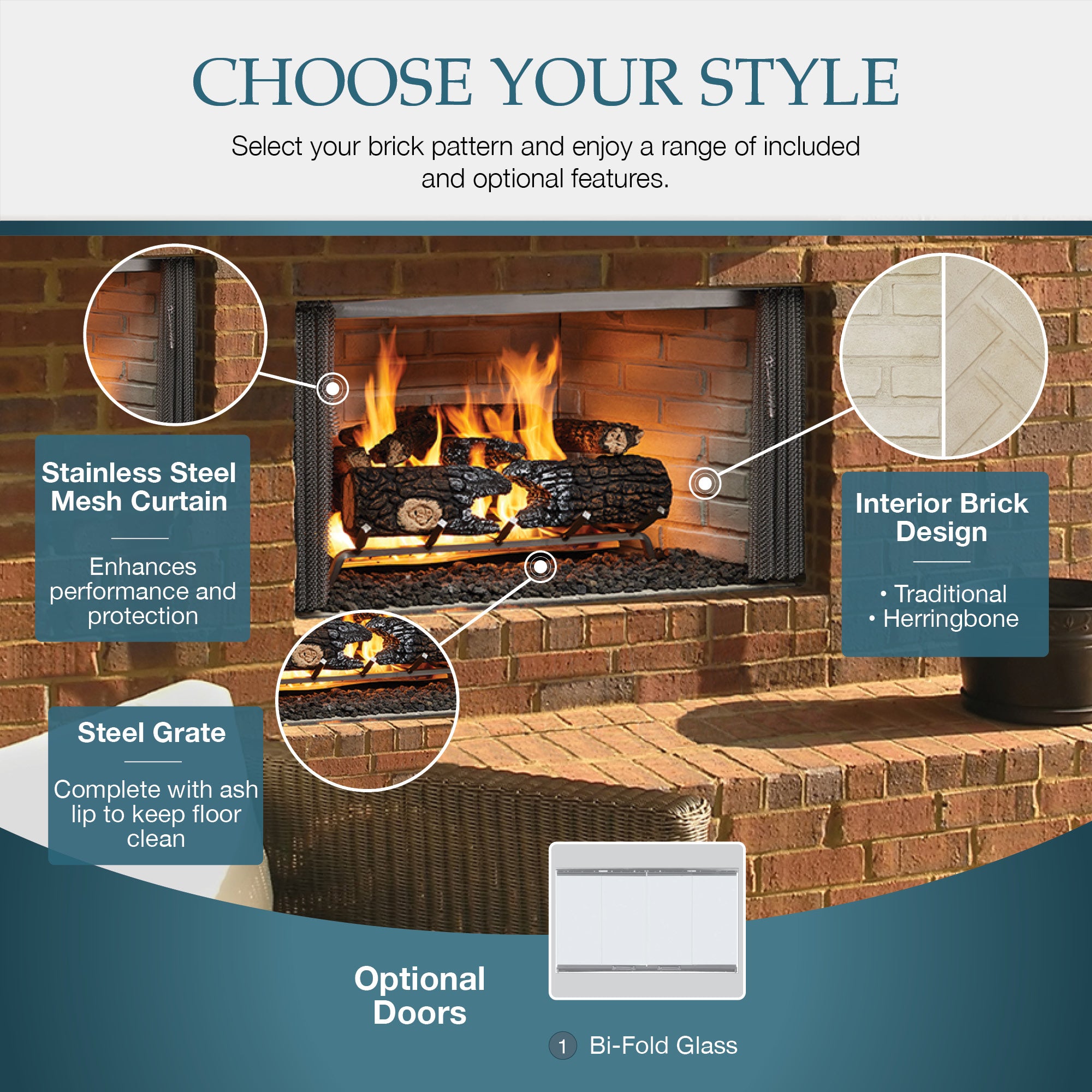 Majestic Villawood Outdoor Wood Burning Fireplace - Premium Patio & Backyard Fire Pit for Camping, Garden, and Deck Gatherings