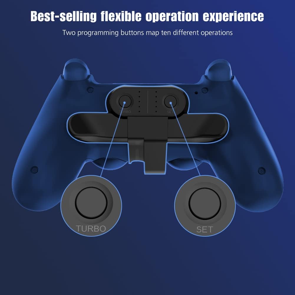 DRILI PS4 Controller Paddles - Back Button Attachment with Turbo & Memory Function, Plug & Play - Perfect for Gaming, FPS, and Competitive Play on PS4