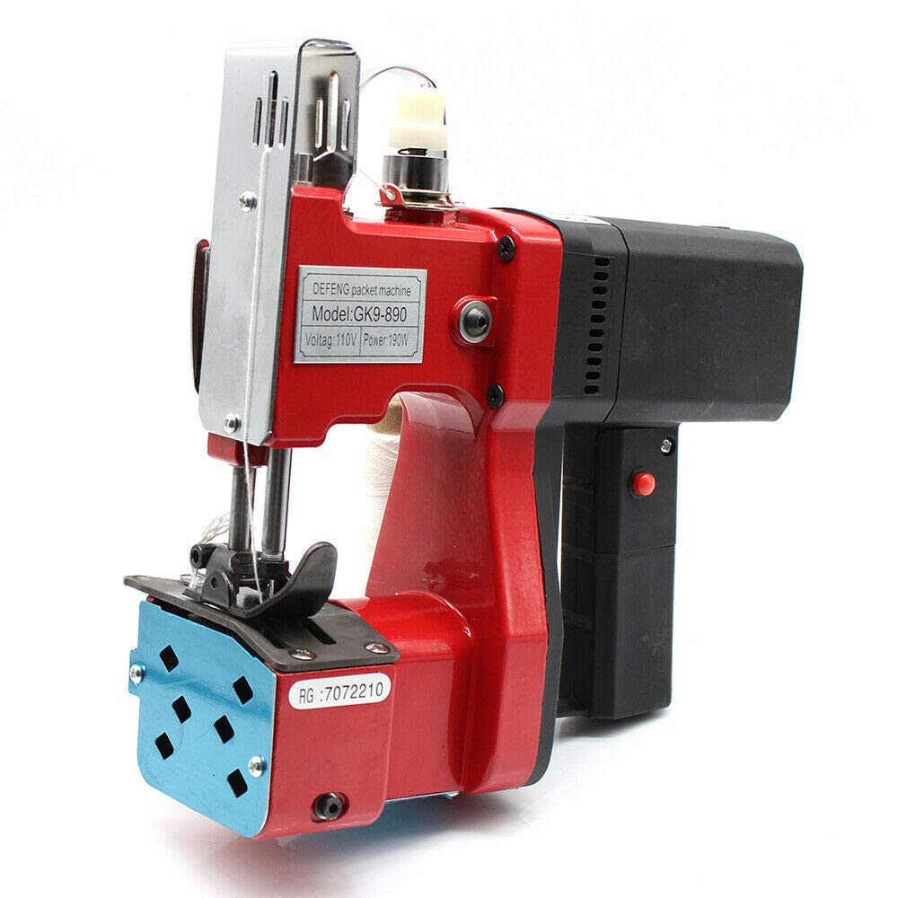 Industrial Sewing Machine 110V 190W Heavy Duty High-Speed Portable Metal Electric Sewing Machine | Handheld Bag Closer & Sack Stitcher for Leather, Canvas, Upholstery | Perfect for Tailoring, DIY Crafts & Commercial Use