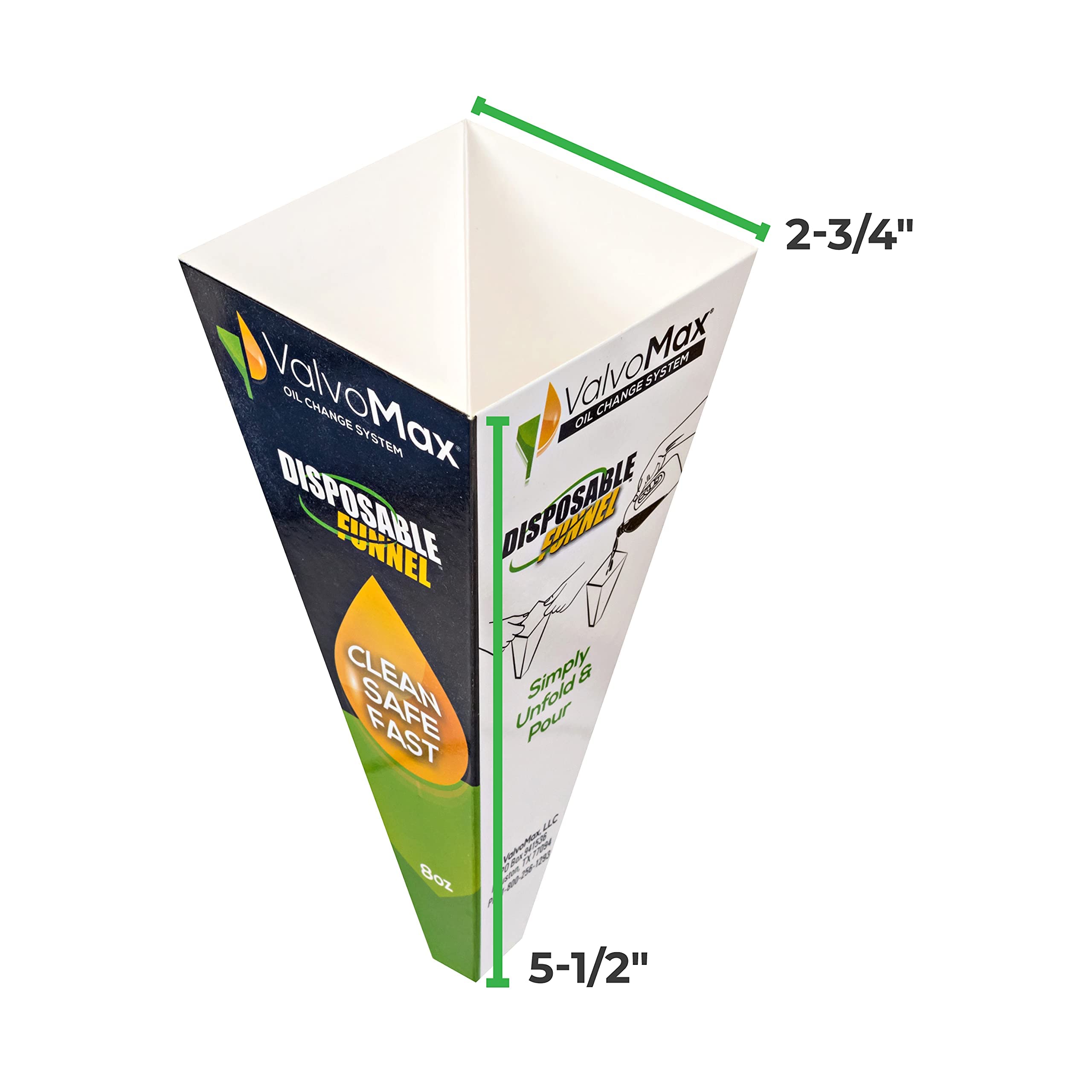 ValvoMax 8 oz Disposable Funnels - Pack of 12 | Leak-Proof, BPA-Free Plastic Funnels for Cooking, Oil Changes, DIY Projects & Home Use