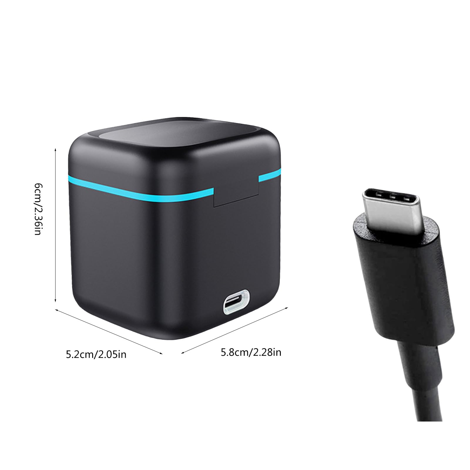 3-Channel Fast Charging Case for iPhone 11/12 with USB-C Cable & Memory Card Storage - Portable Charging Box for Travel, Work, and Daily Use