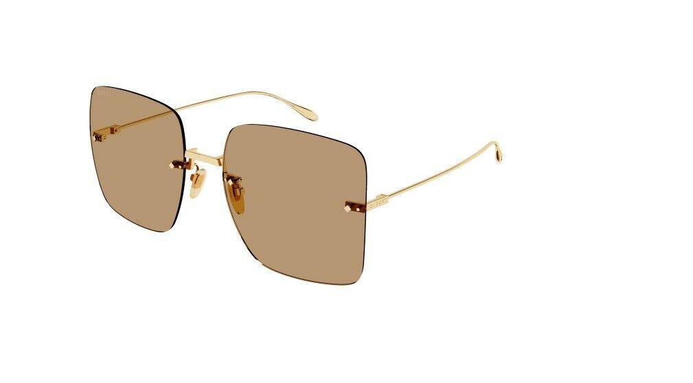 Gucci GG1147S 003 Gold/Brown Square Women's Sunglasses - Luxury Designer Shades for Women, UV Protection & Fashion Statement - Perfect for Beach, Driving & Outdoor Activities